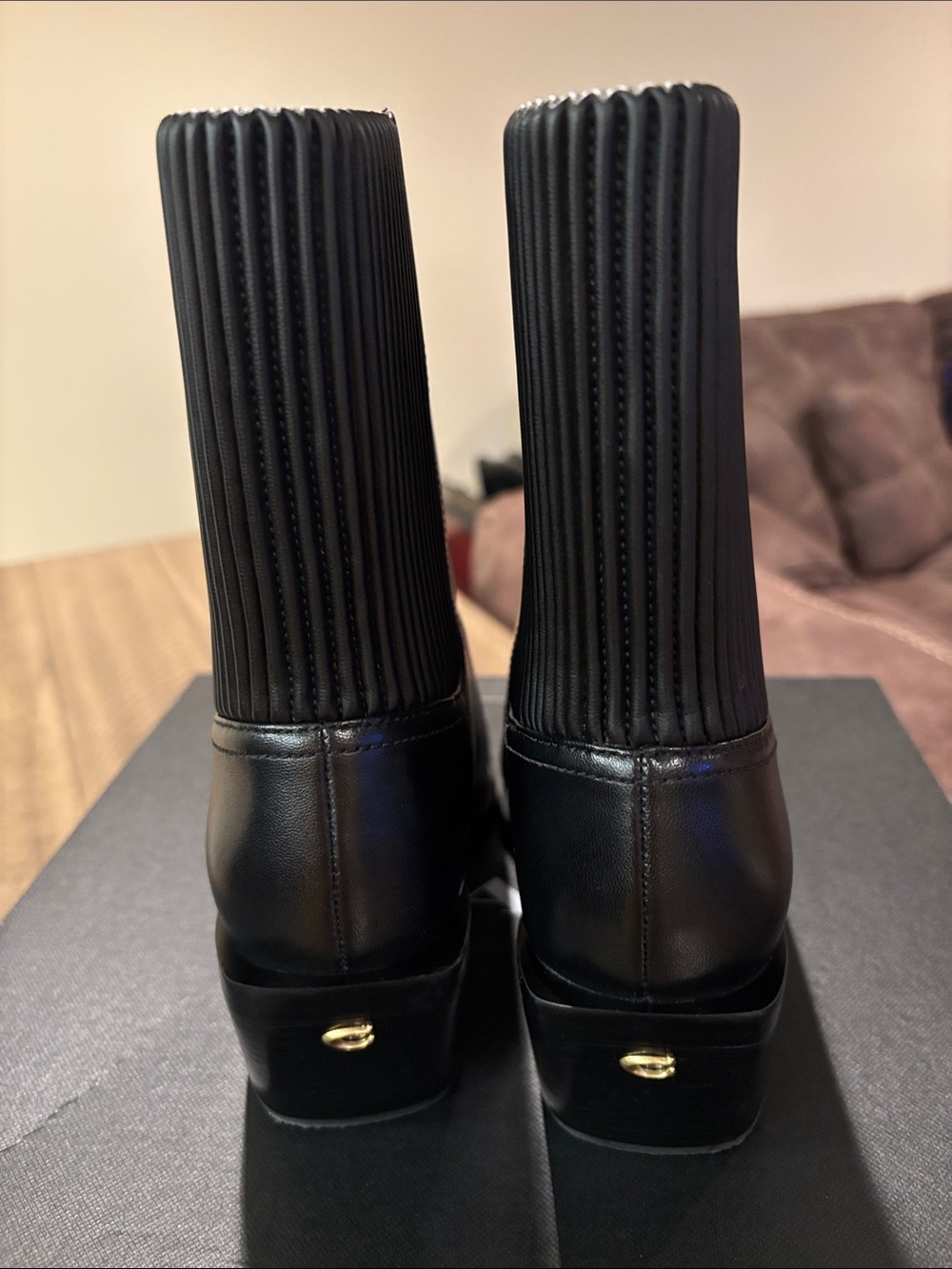 Coach Prestyn LTH Black Leather Ankle Bootie - Picture 3 of 6